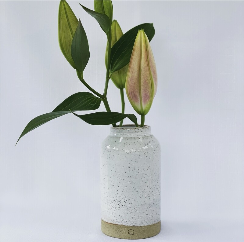 Medium Speckled White Vase