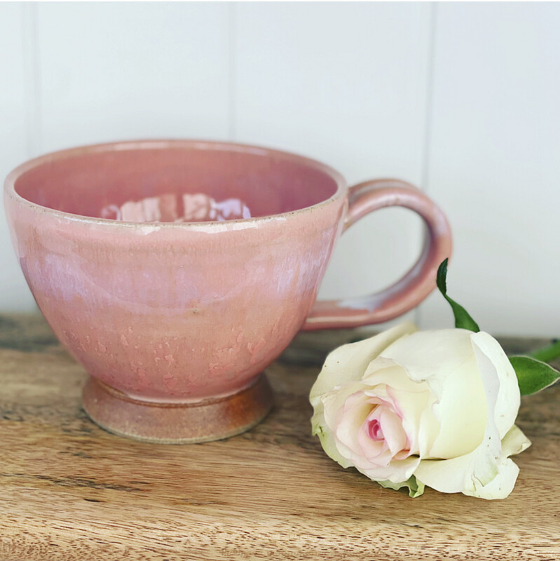 ‘Strawberries &amp; Cream’ Coffee Cup With Heart