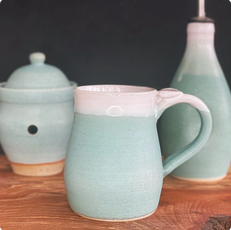 Sage Leaf Thumb Rest Mug