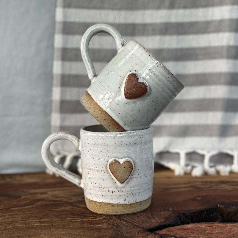 White Heart Mug