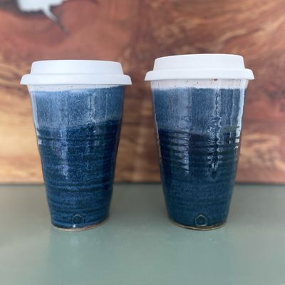 12oz Travel Cup in Snow Capped Night Sky