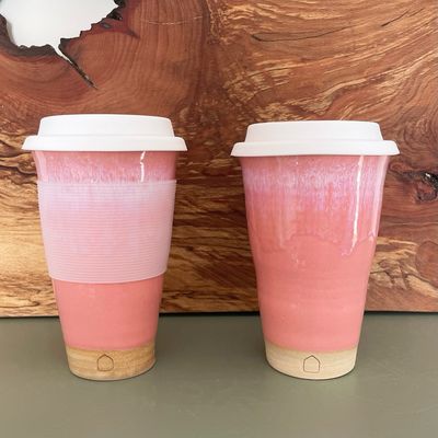 12oz Travel Cup in Strawberries &amp; Cream