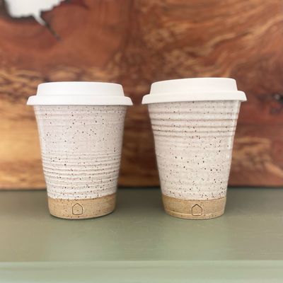 9oz Travel Cup in Speckled White