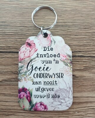 DIE INVLOED VAN &#39;N GOEIE ONDERWYSER SLEUTELRING (5 x 7cm)