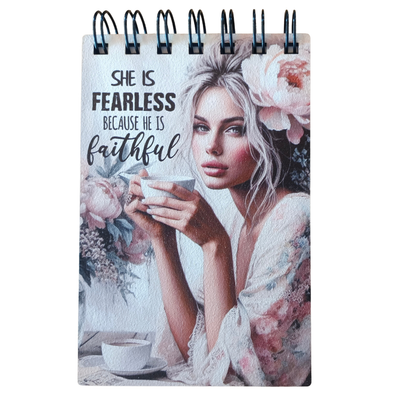 SHE IS FEARLESS BECAUSE HE IS FAITHFUL NOTEBOOK A6 HARDCOVER (92 x 140mm)