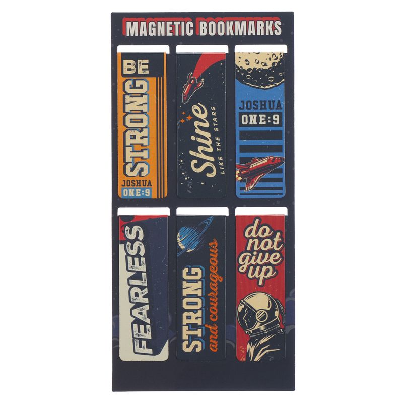 BE STRONG &amp; COURAGEOUS SPACE COLLECTION MAGNETIC BOOKMARKS (Set of 6)