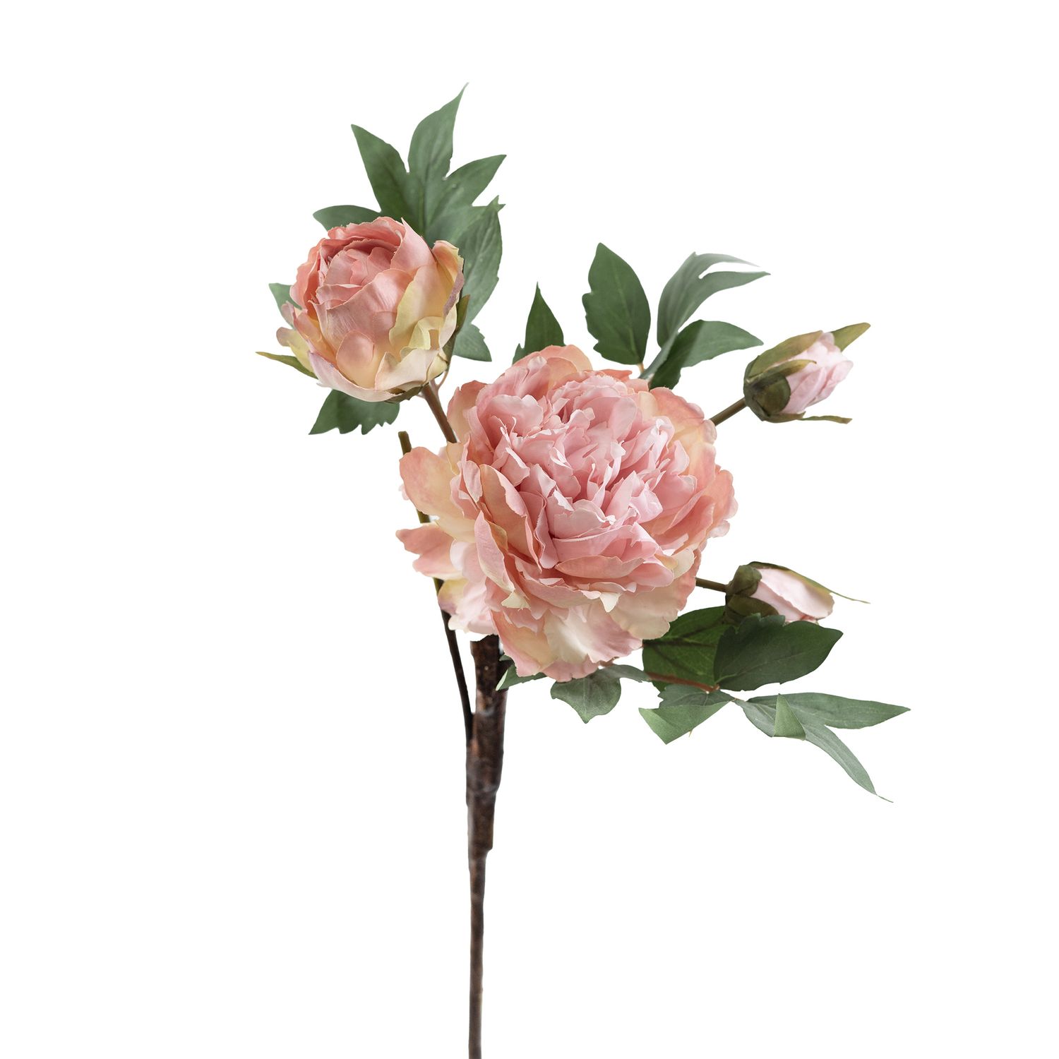 PEONIE PINK SILK FLOWER STEM (65cm)