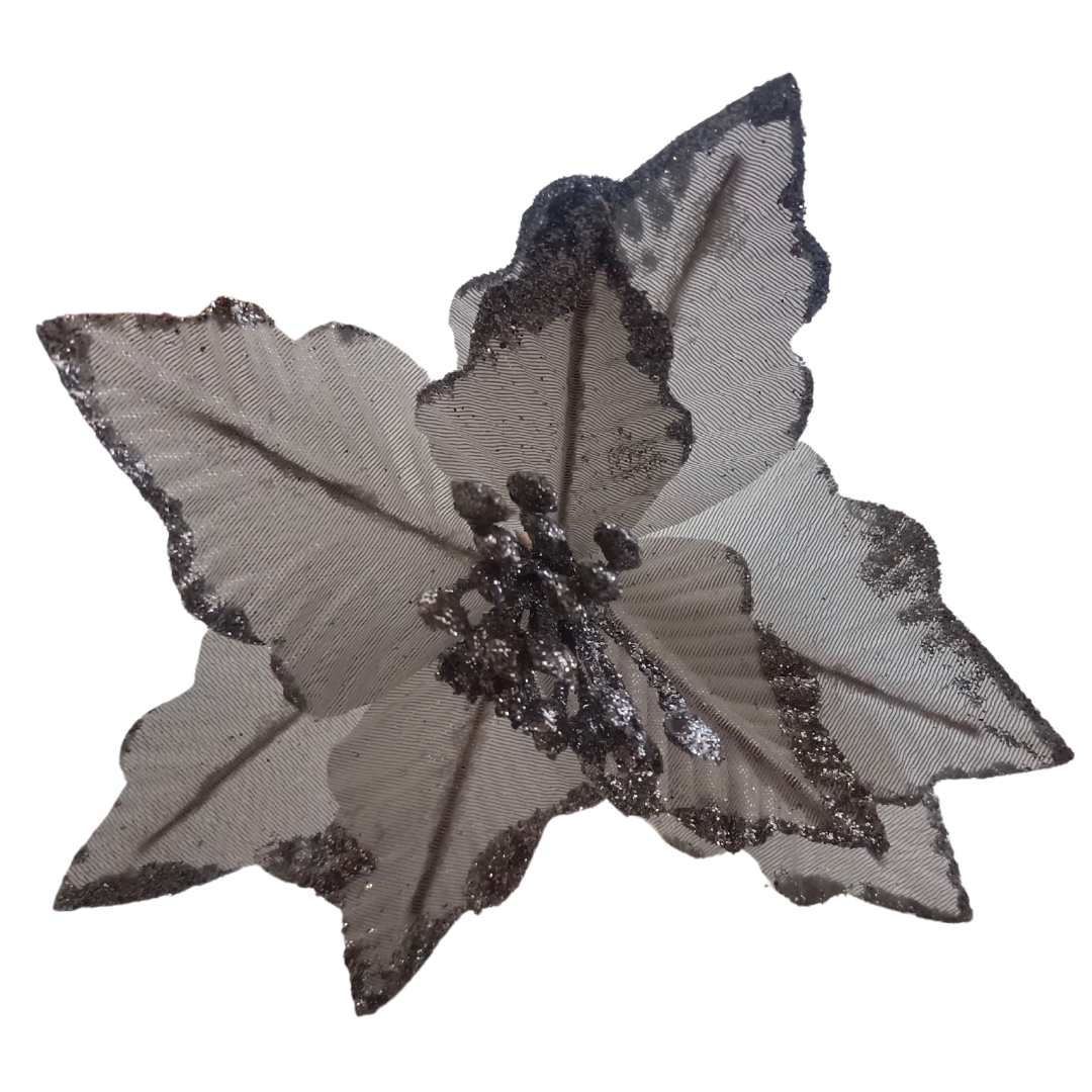 SILVER POINSETTIA (16.5cm)