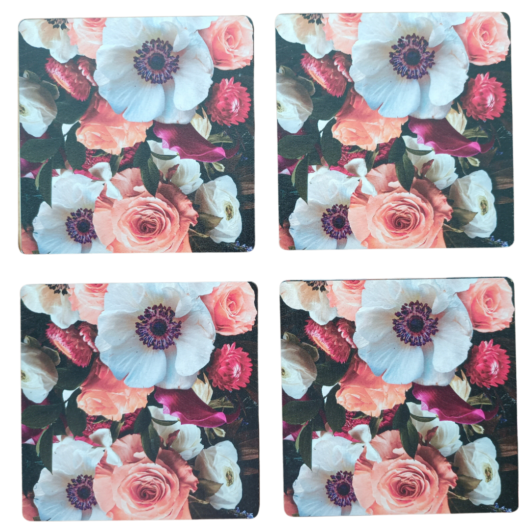 FLORAL COASTERS (Set of 4)