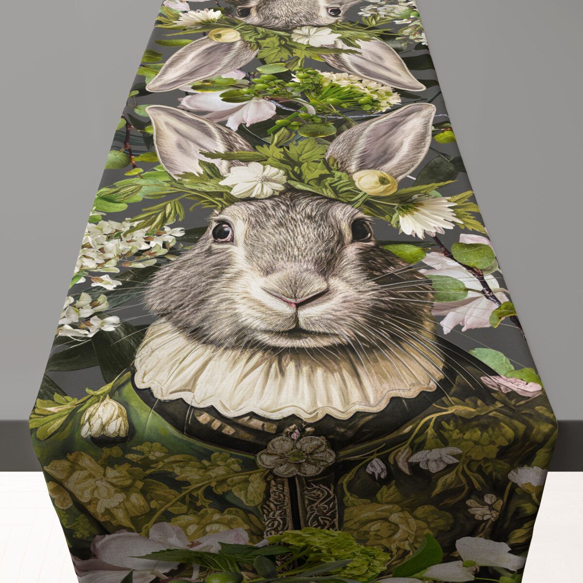 RENAISSANCE RABBIT RUNNER (Mock Linen) 1.8m