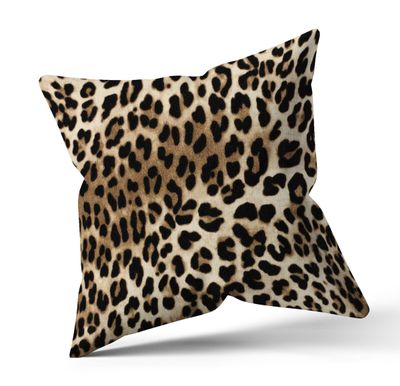 LEOPARD PRINT BROWN SCATTER CUSHION (COVER ONLY) (60 x 60cm)