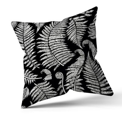 TROPICAL BLACK FERN SCATTER CUSHION (COVER ONLY) (60 x 60cm)