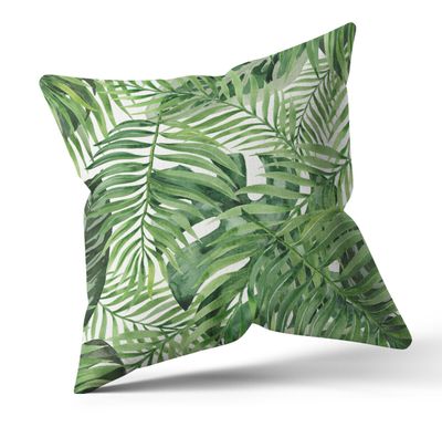 TROPICAL LEAVES CUSHION (COVER ONLY) (60 x 60cm)