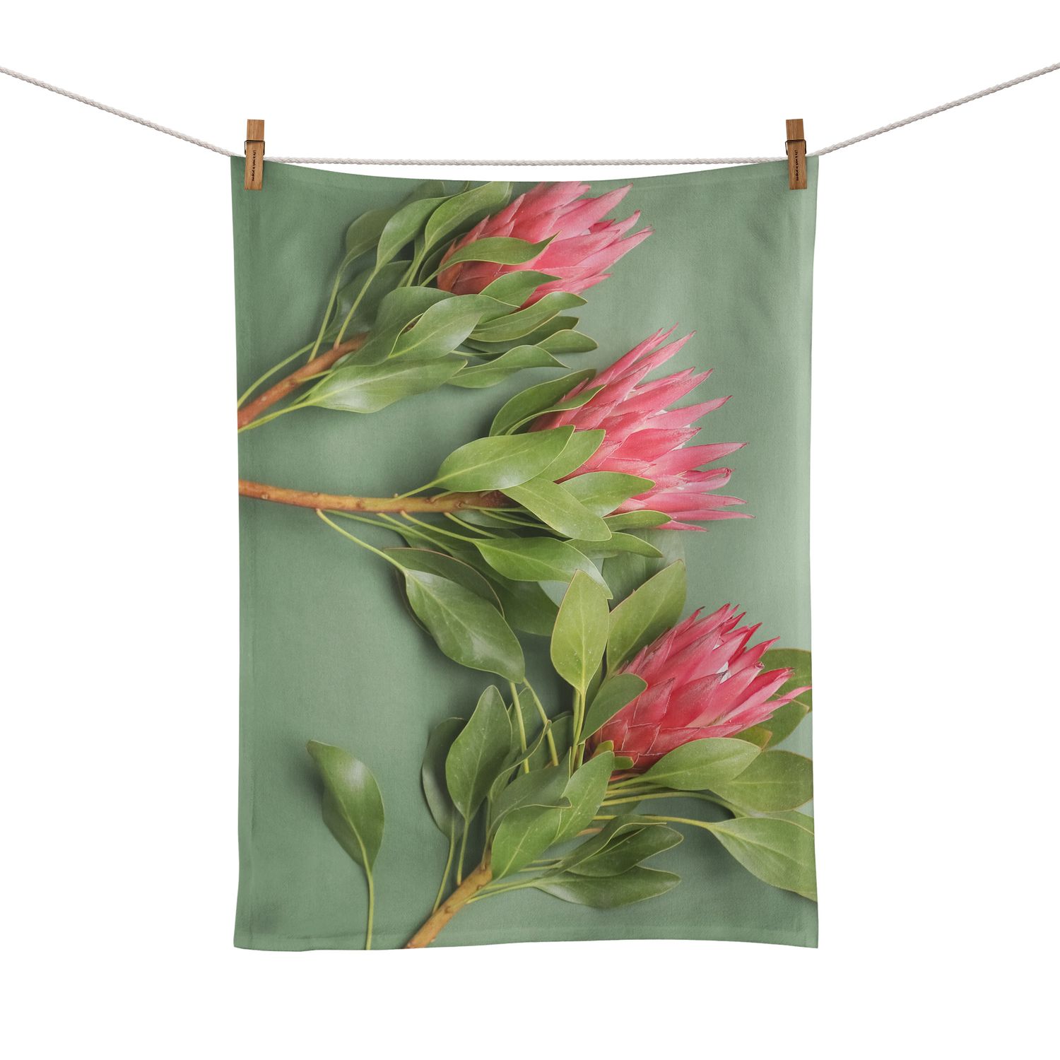 PROTEA GREEN BROODLAPPIE/FOOD TOWEL MOCK LINEN (700 x 500mm)