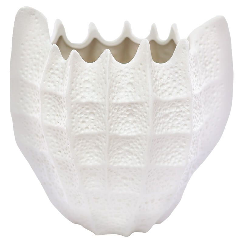 WHITE CERAMIC SHELL VASE (20cm)