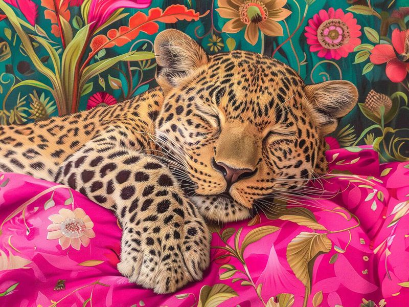 LEOPARD PILLOW PINK VINYL PLACEMATS (Set of 6)