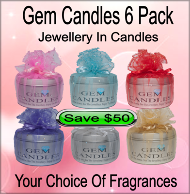 Gem Candles 6 Pack - Jewellery IN Candles