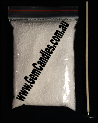Sprinkle Candles - EXTRA WAX &amp; WICKS, Extra unscented Sprinkle Wax &amp; Wick to make more candles: White 45g + Wick for kit jars