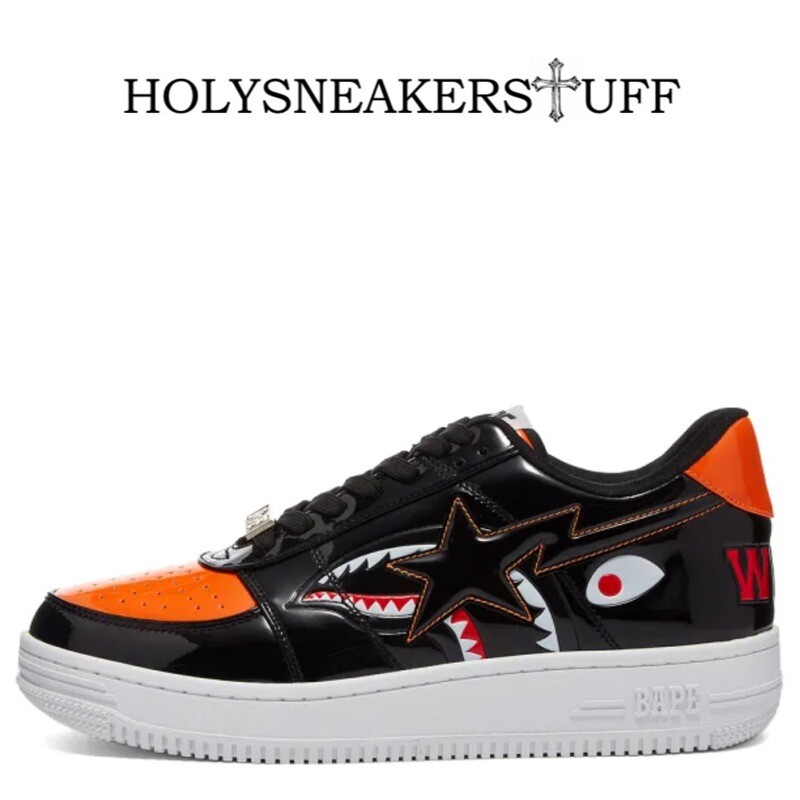 A Bathing Ape Bapesta Mad Shark Black Orange