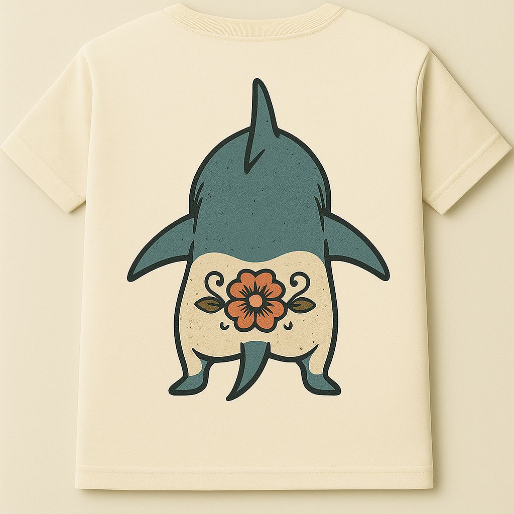 Women’s Razor Back Tank Top with an image of a Shark W/Tramp Stamp