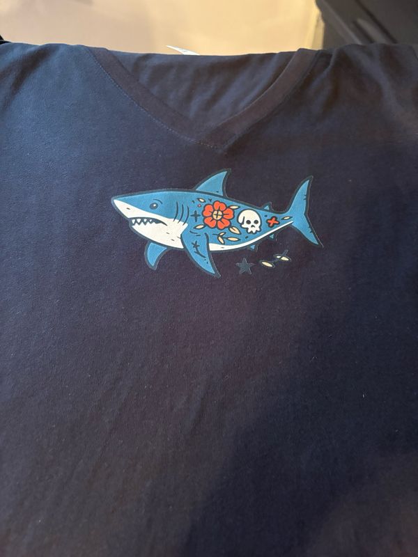 Women’s T-Shirt with image of Shark W/Tattoo