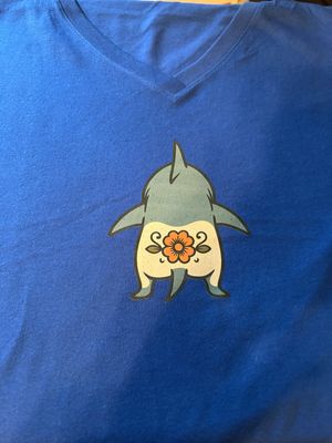 Women’s T-Shirt with image of a Shark w/Tramp Stamp