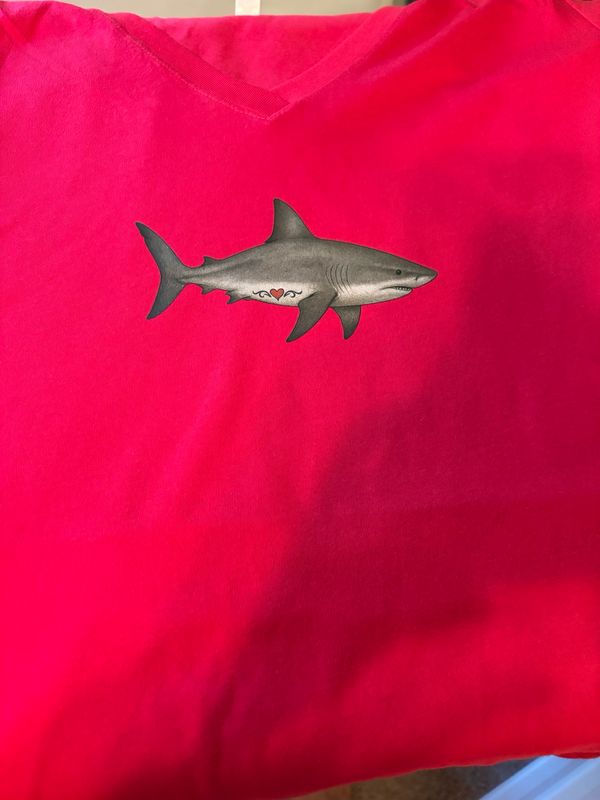 Women’s T-Shirt with image of Bullshark w/Tramp Stamp