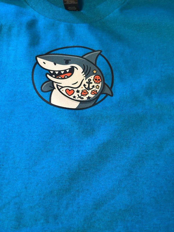 Women’s T-Shirt with image of Shark w/Arm Sleeve Tattoo