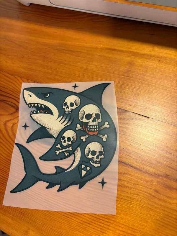 Beanie with image of Bullshark w/Skulls