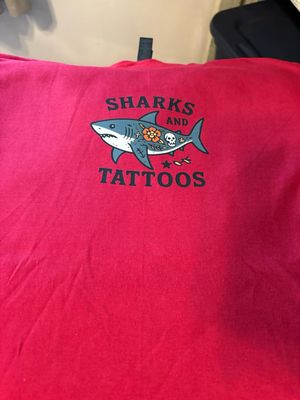 Men’s T-Shirt with image of Sharks & Tattoos