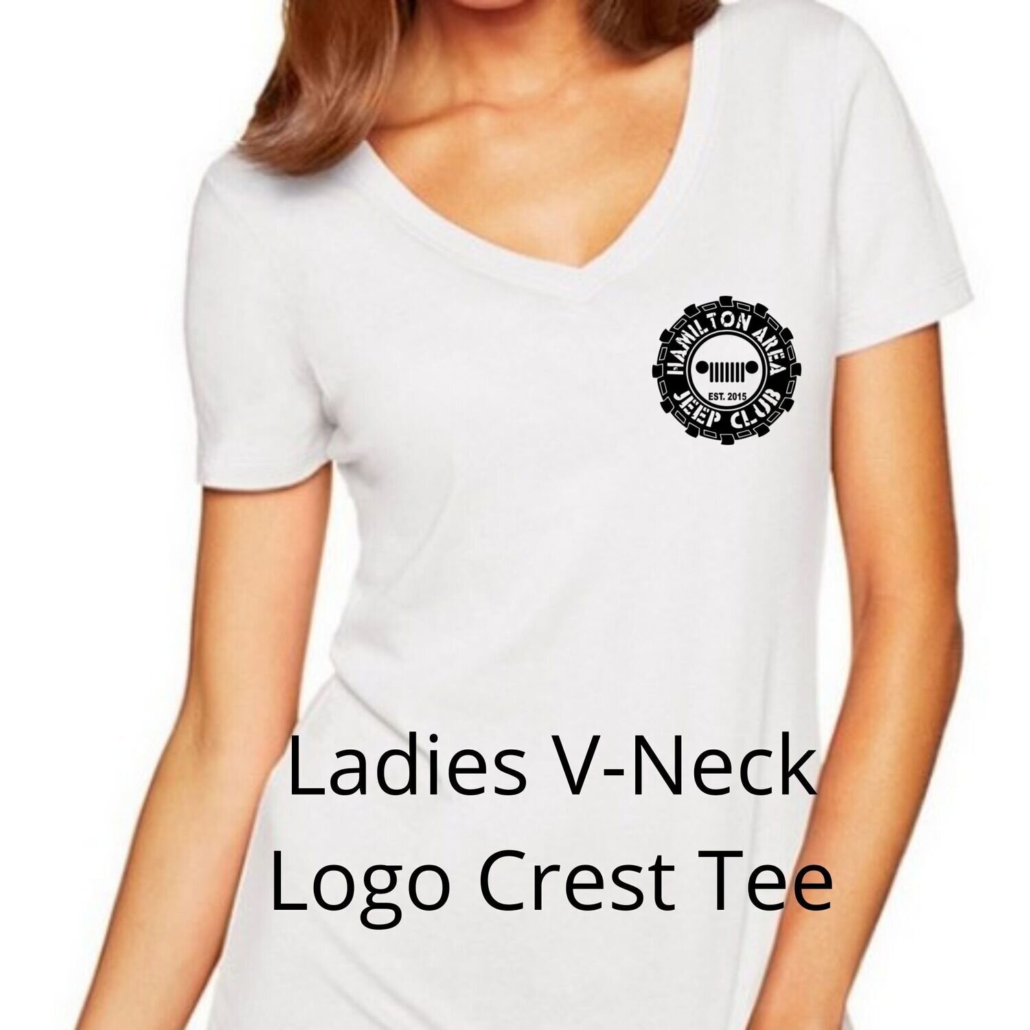HAJC Ladies V-Neck Crest Logo Tee