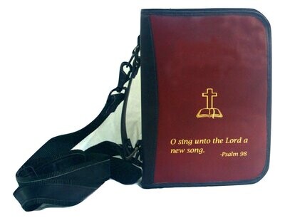 Bible Case DLX in Leather with Printed Cross and Scripture Verse