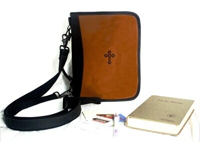 Bible Case DLX in Leather with Printed Cross