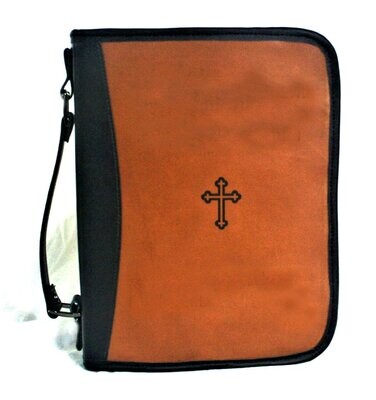 Bible Case in Leather with Printed Cross