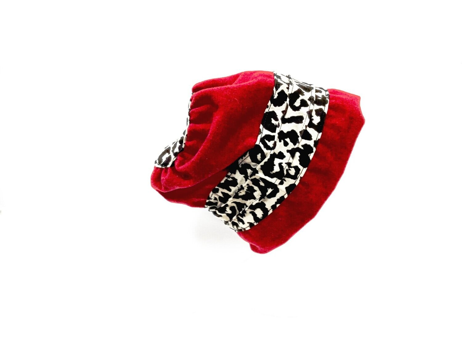 Hat Medium Profile Red w/Leopard