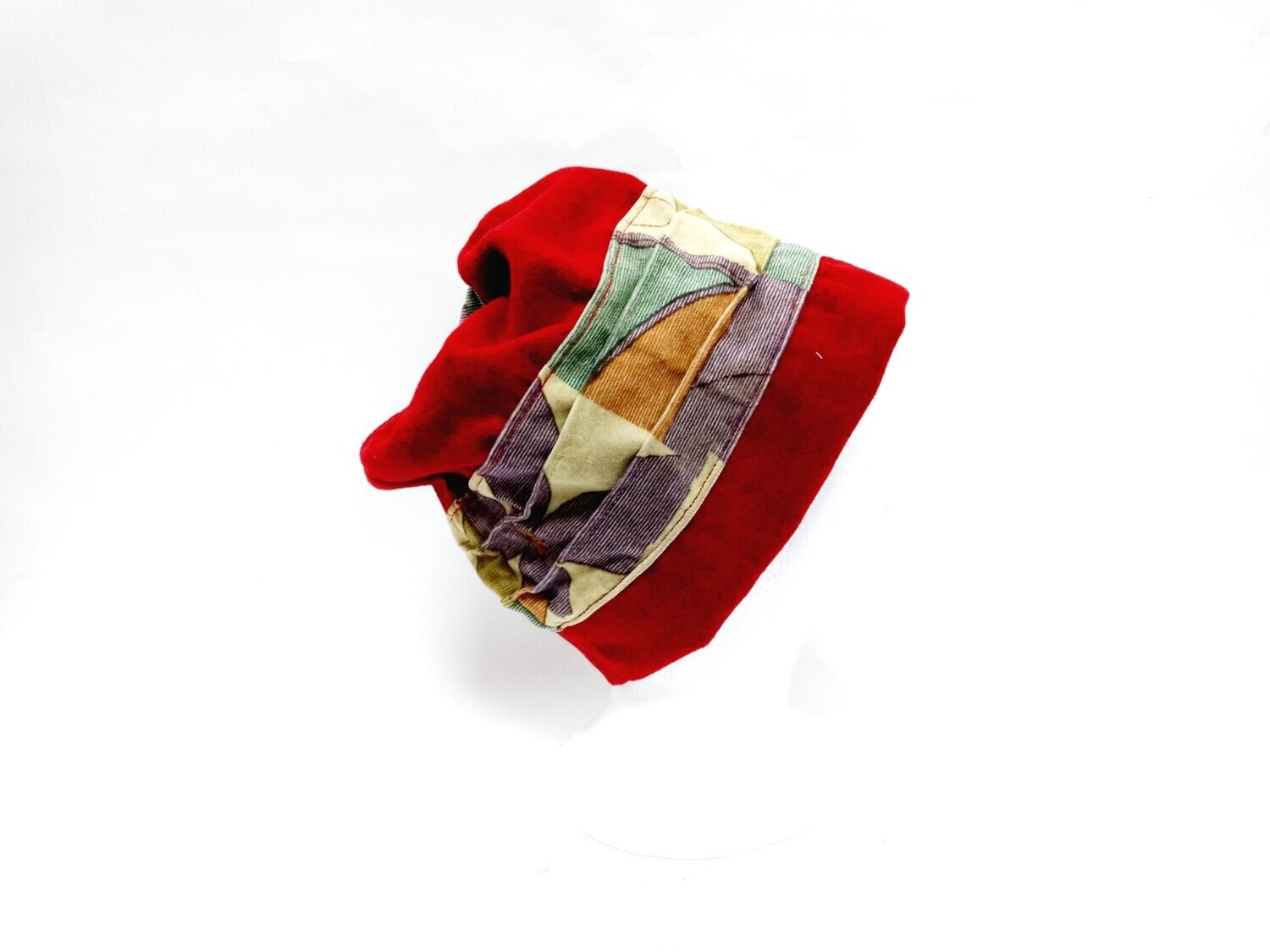 Hat Medium Profile Red w/Flowers