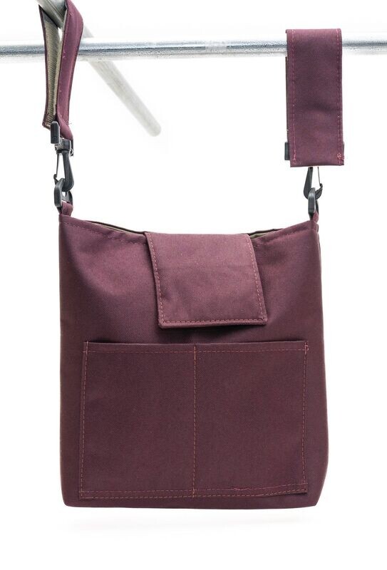 WheelCaddy Vertical With Swivels & Flap in Burgundy Cordura Fabric