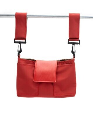 WheelCaddy With Swivels & Flap in Acrylic Fabric Red