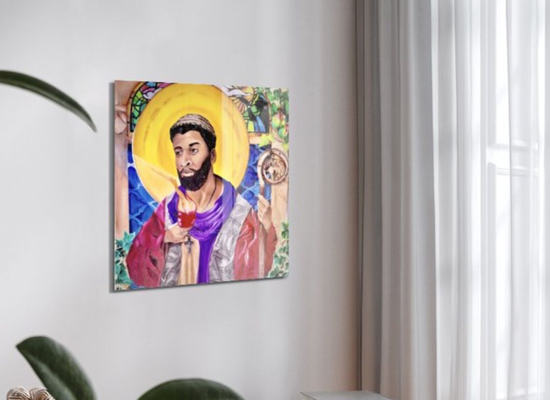 “An Unlikely Aquilegia” St. Augustine Of Hippo (SIGNED &amp; NUMBERED LIMITED Acrylic PRINT) 16x16