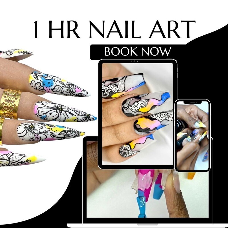 1HR Nail Art Virtual Private Class