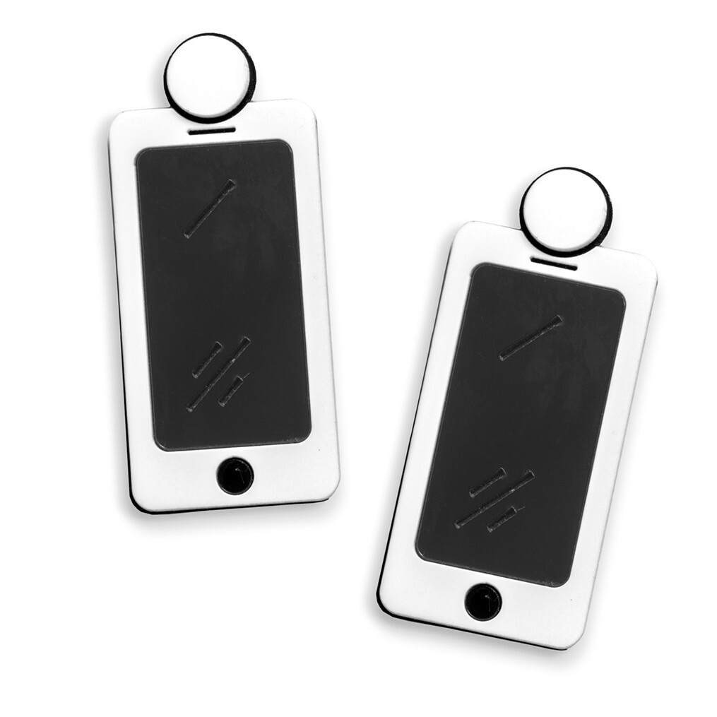 IPHONE EARRINGS w/NFC CHIP (WHITE)