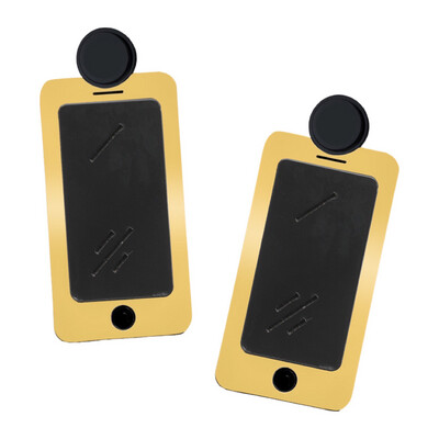 IPHONE EARRINGS w/NFC CHIP (GOLD MIRROR)