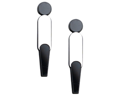 Finger Nail Earrings w/NFC Chip (Black)