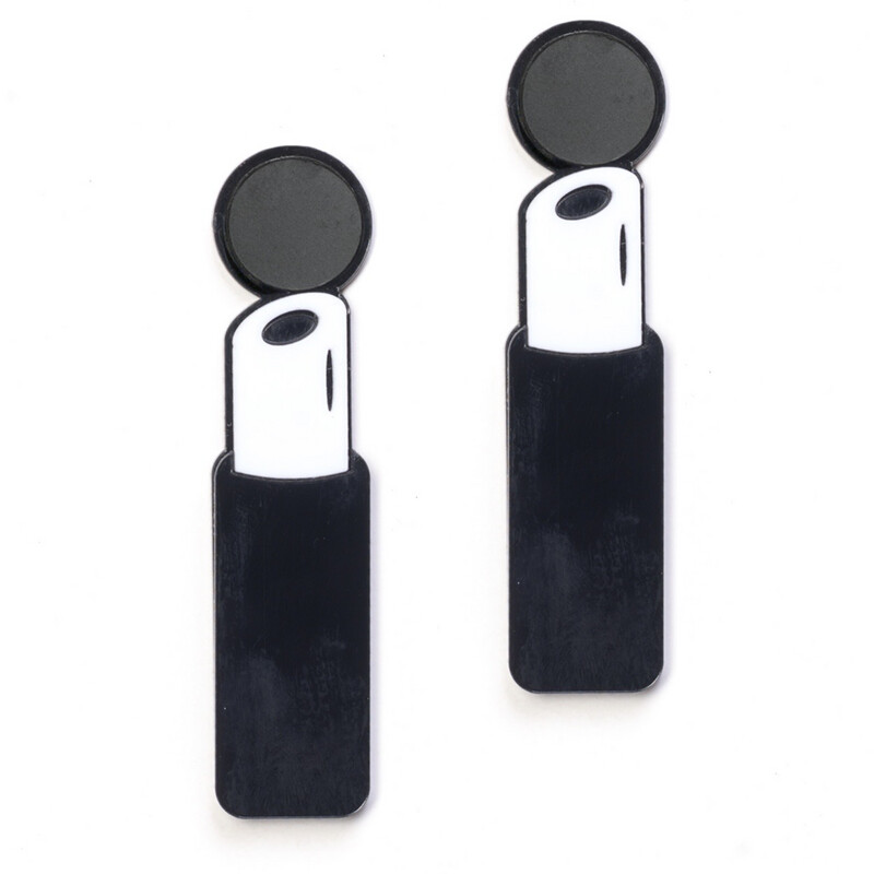 Lip Stick Earrings w/NFC Chip (Black)