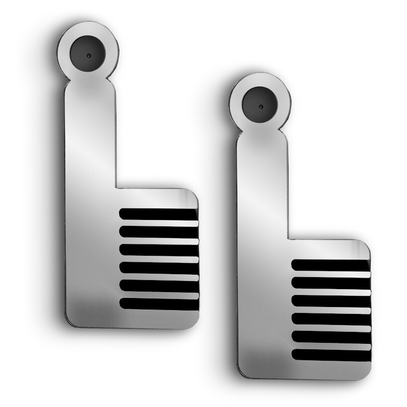 Hair Comb Earrings w/NFC Chip  (Mirror Silver)