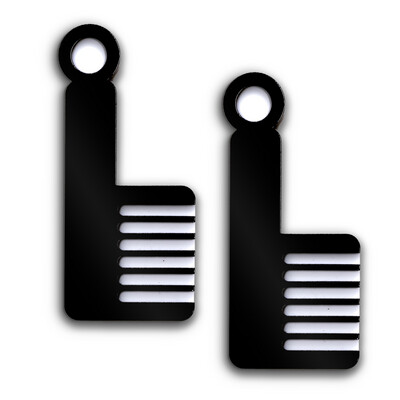 Hair Comb Earrings w/NFC (black)