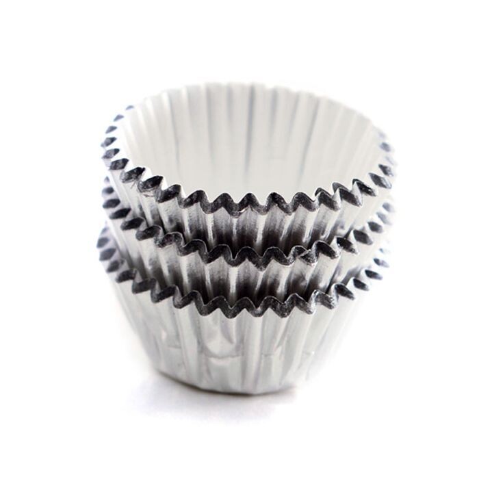 Silver Mini Foil Cupcake Liners, 20