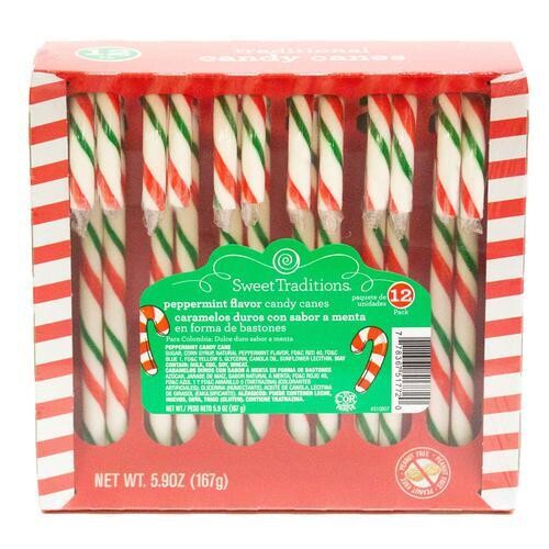Sweet Traditions Red, Green and White Candy Canes, 12