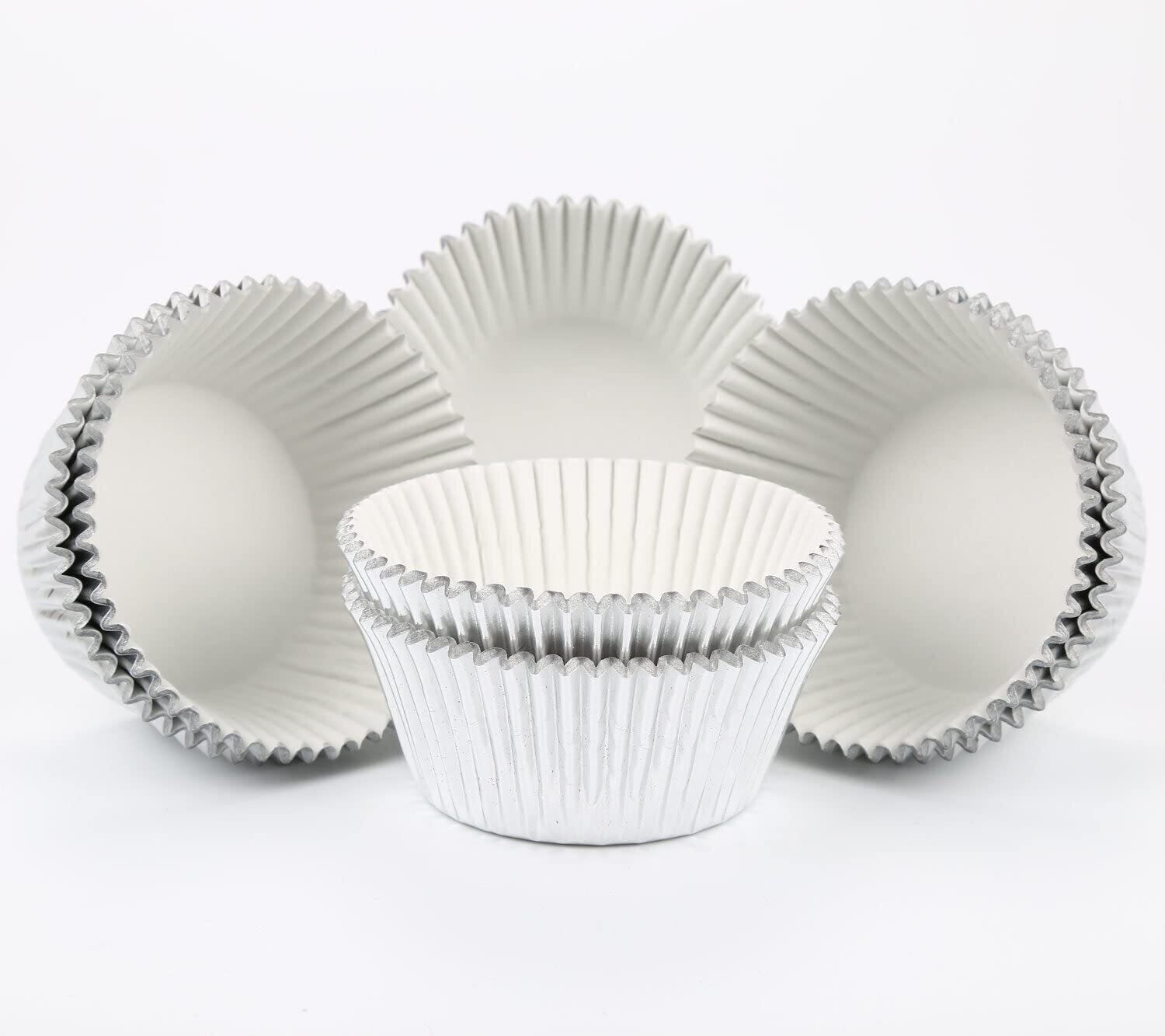 Silver Standard Foil Cupcake Liners, 50