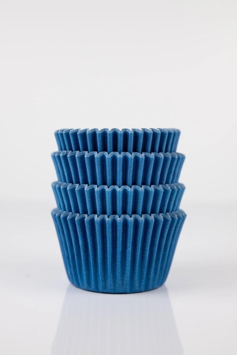 Mini Blue Cupcake Liners, 50